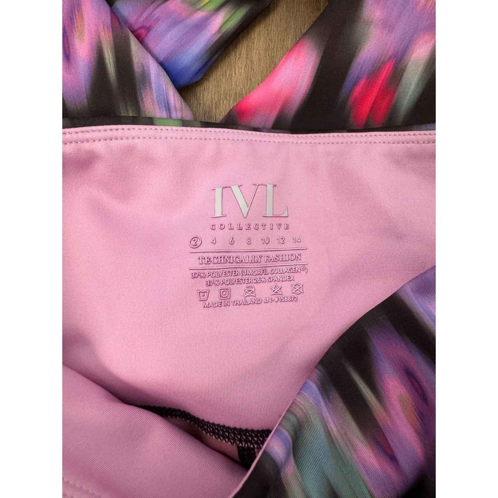 NWOT Ivy Collective Bright Multicolor Floral Leggigs Sz 2