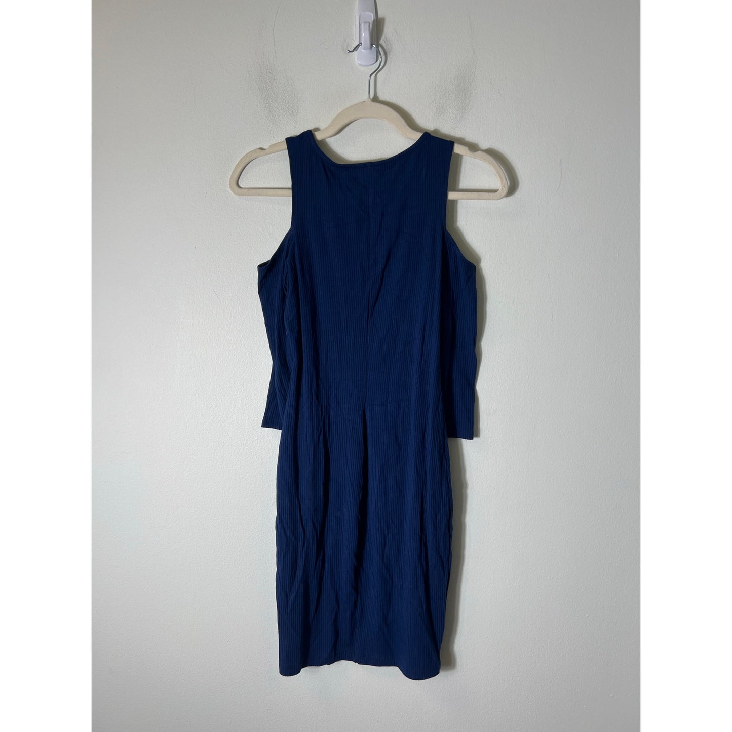 Eight Sixty Navy Blue Cold Shoulder Long Sleeve Body Con Knee Length Dress Sz XS