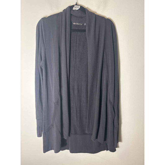 Athleta Black Long Sleeve Knit Open Front Cardigan Sz M