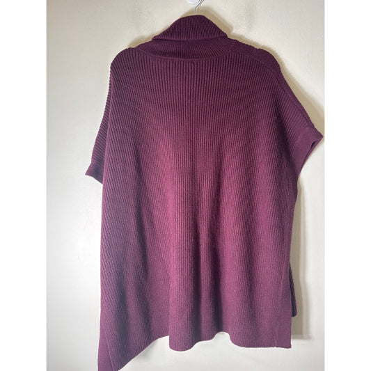 Metric Knits Burgandy Oversized Turtleneck Sweater Top Sz One Size