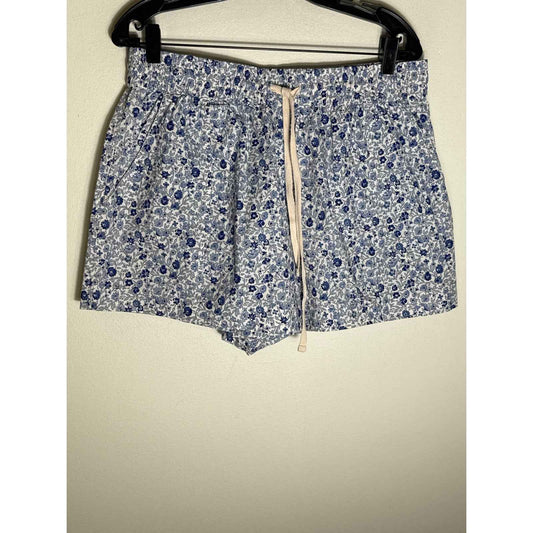 A Piece A Part Blue Floral pull On Pajama Shorts Sz L