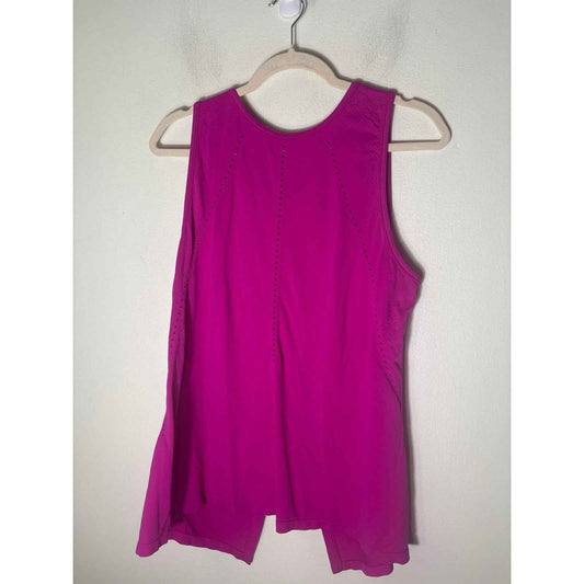 Athleta Fushia Sleeveless Split Back Athletic Top Sz L