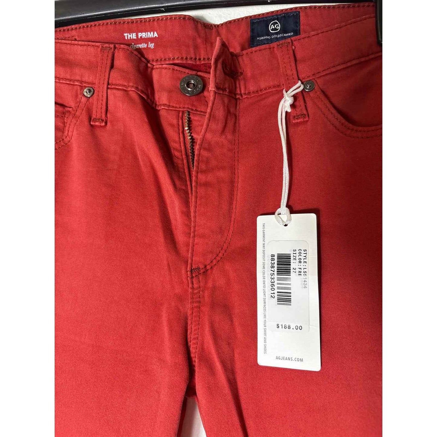 NWT AG Brick The Prima Cigarette Leg Jeans Sz 27
