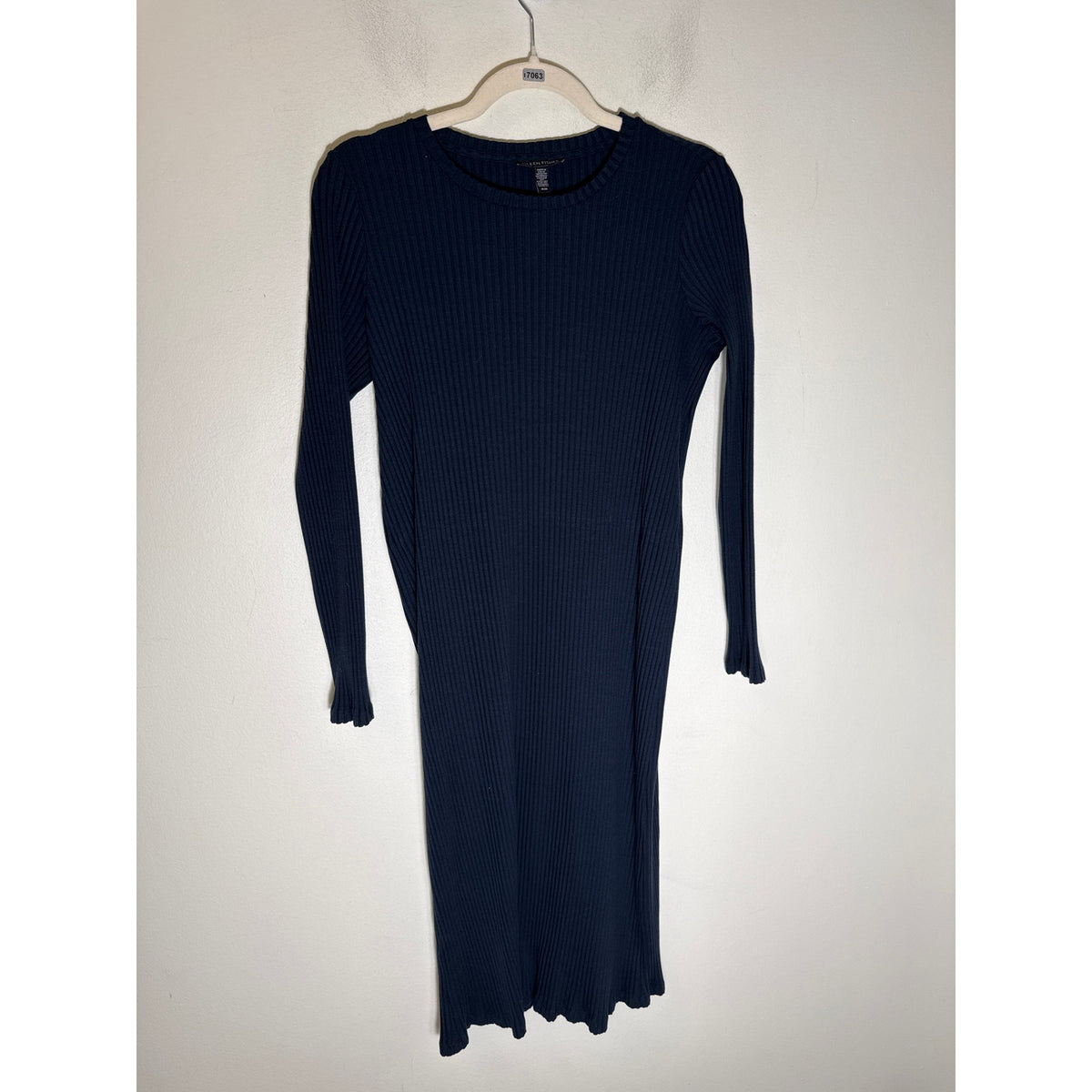 Eileen Fisher Navy Ribbed Boy Con Midi Dress Sz M