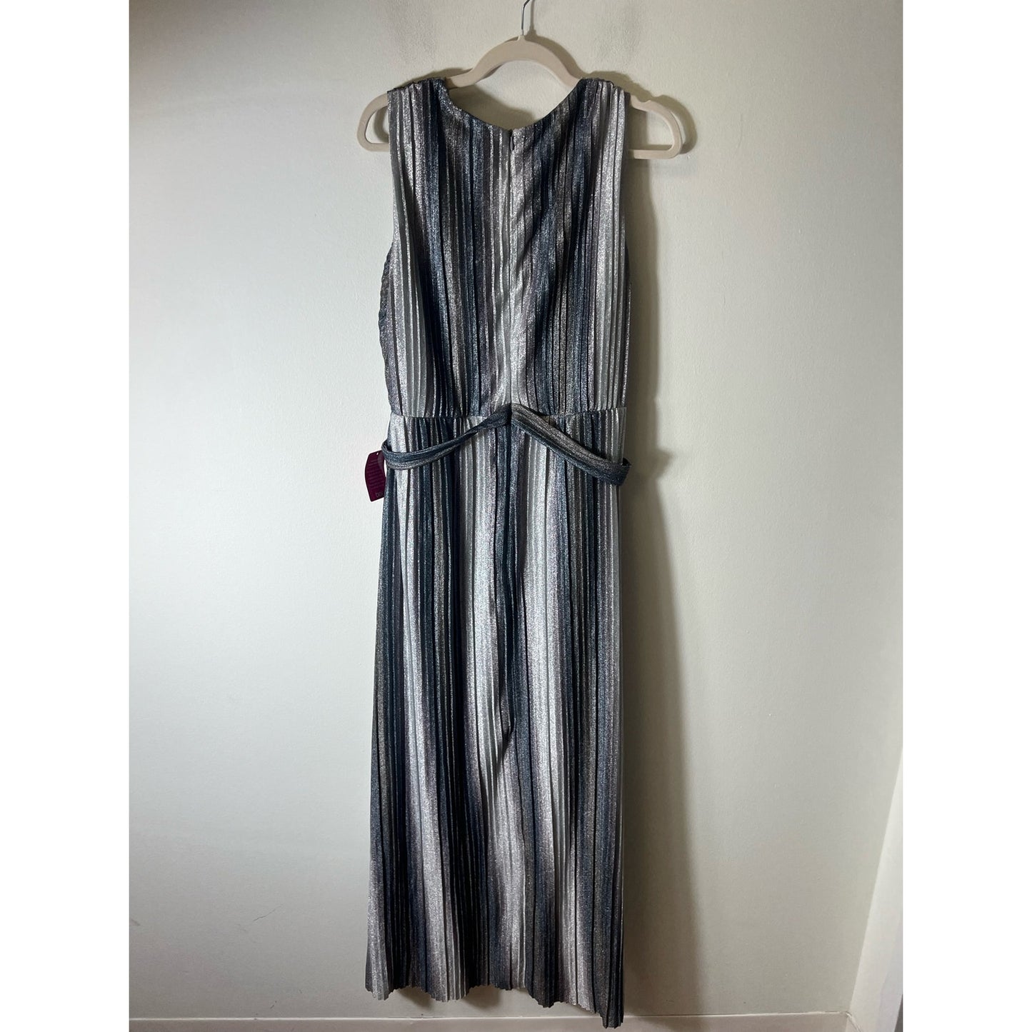 NWT Gabby Skye Occasion Metallic Strip Maxi Dress Sz 16
