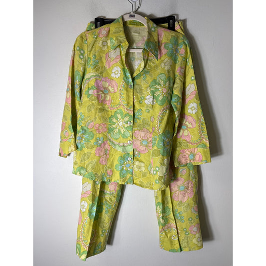 Vintage Sigrid Olsen linen Set pants Sz 4 button down Sz XS