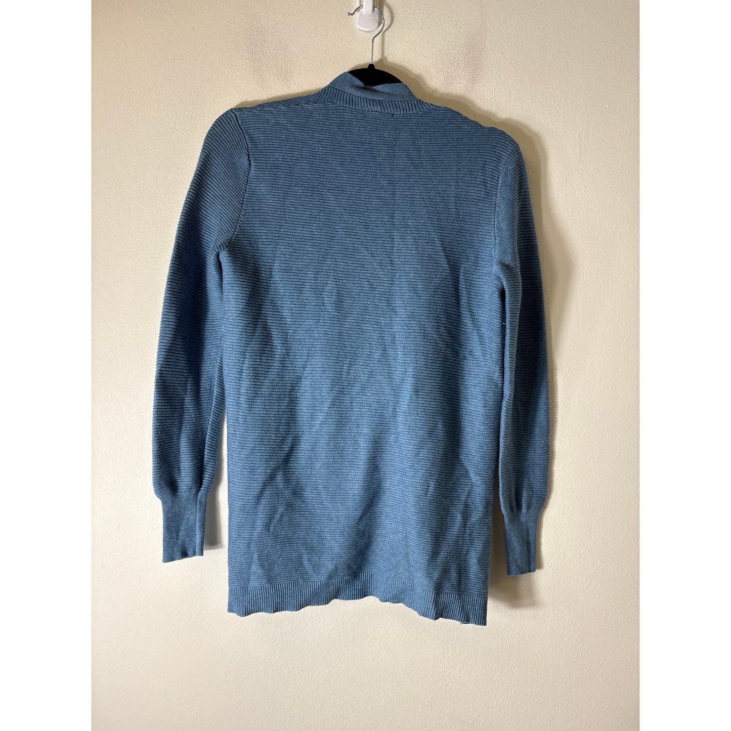 Lilla P Blue Green Long Sleeve Open Front Cardigan Sweater Sz S