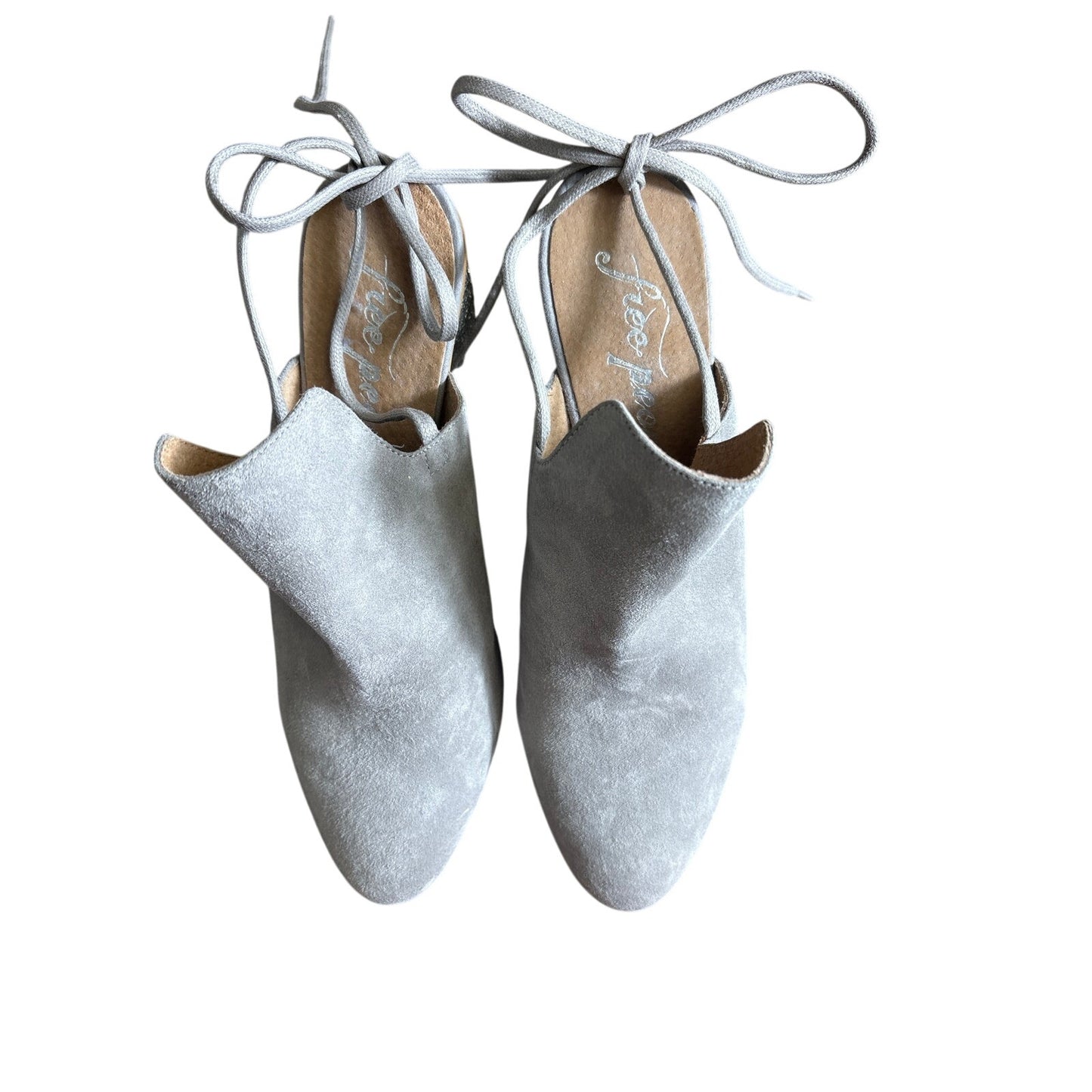 NWOB  Free People Gray Suede Mid Heel Mule with Silver Sparkle Heel Sz 40 (9.5)