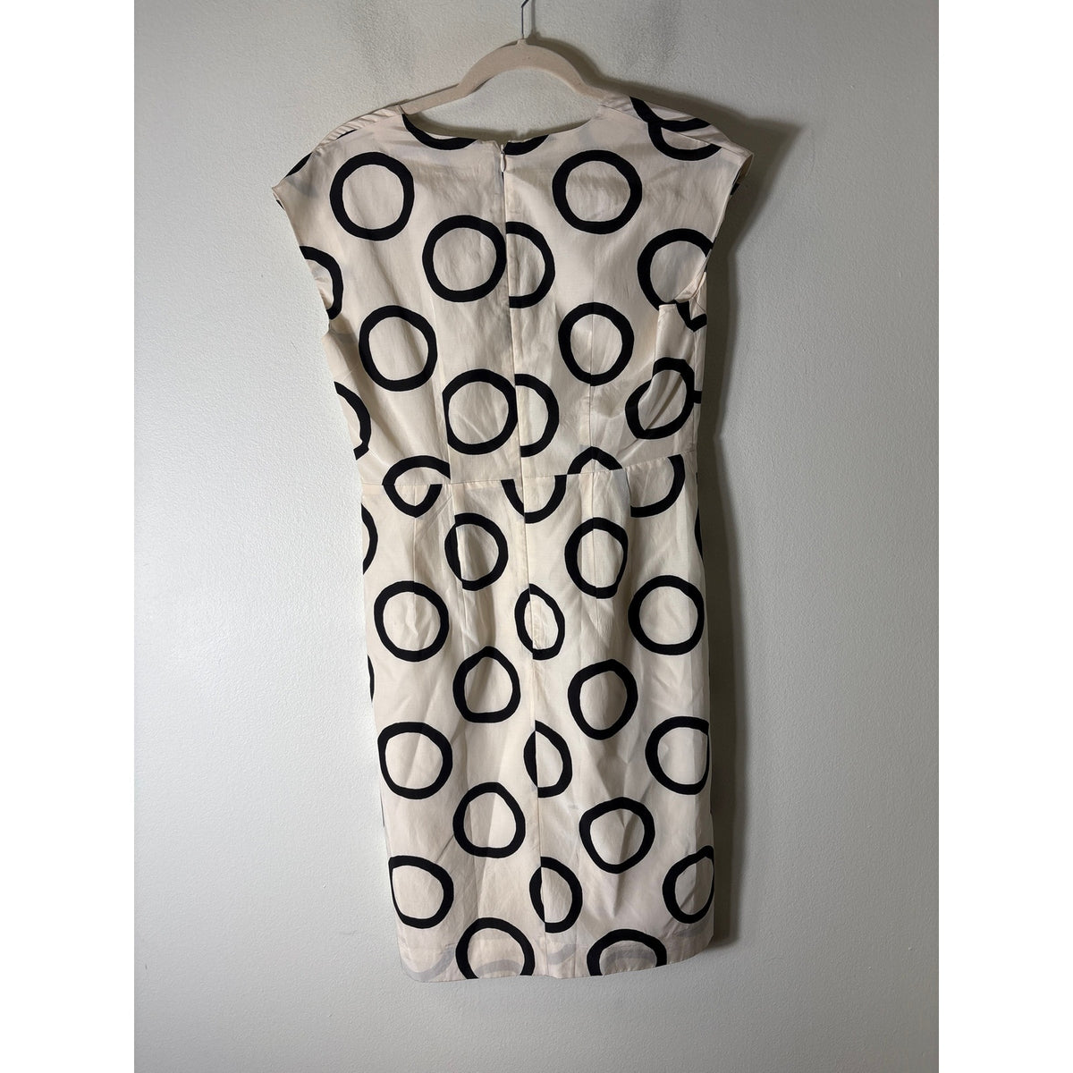 Banana Republic Off White and Black Cap Sleeve Midi Dress Sz s
