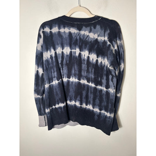 Elliot Lauren Navy Gray Tie Dye Long Sleeve Shirt Sz S