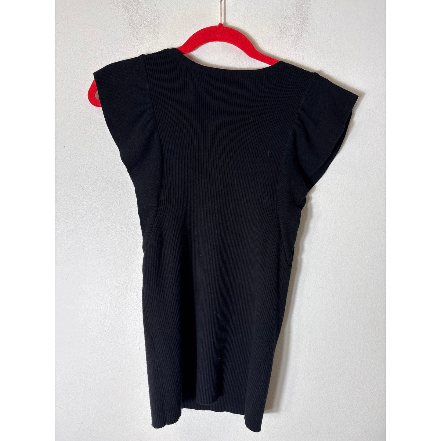Marie Oliver Black Sweater Sleeveless Flutter Shoulder Top Sz S