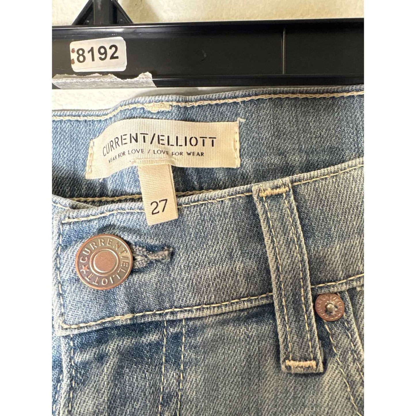 Current/Elliott The Flip Flop Quantum Light Wash Denim Sz 27