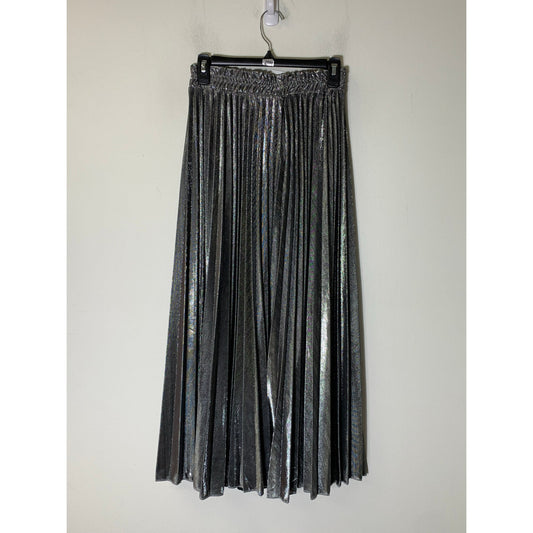NWT K. McCarthy Silver High Waist Swing Skirt Sz L