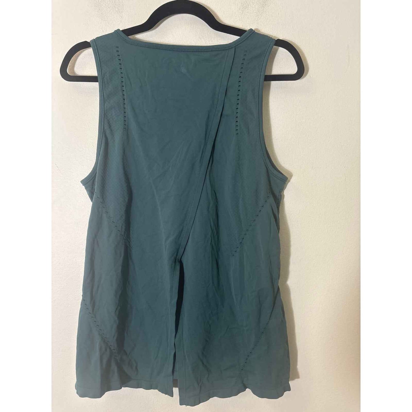 Athleta Hunter Green Sleeveless Split Back Athletic Top Sz L