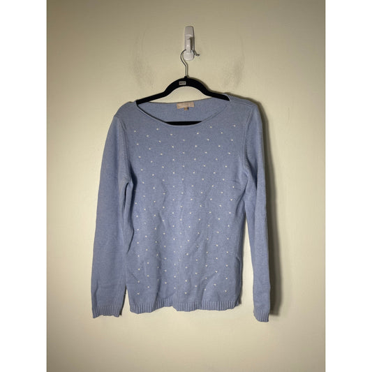 Benedetta B. Baby Blue with White Dot Sweater Sz L