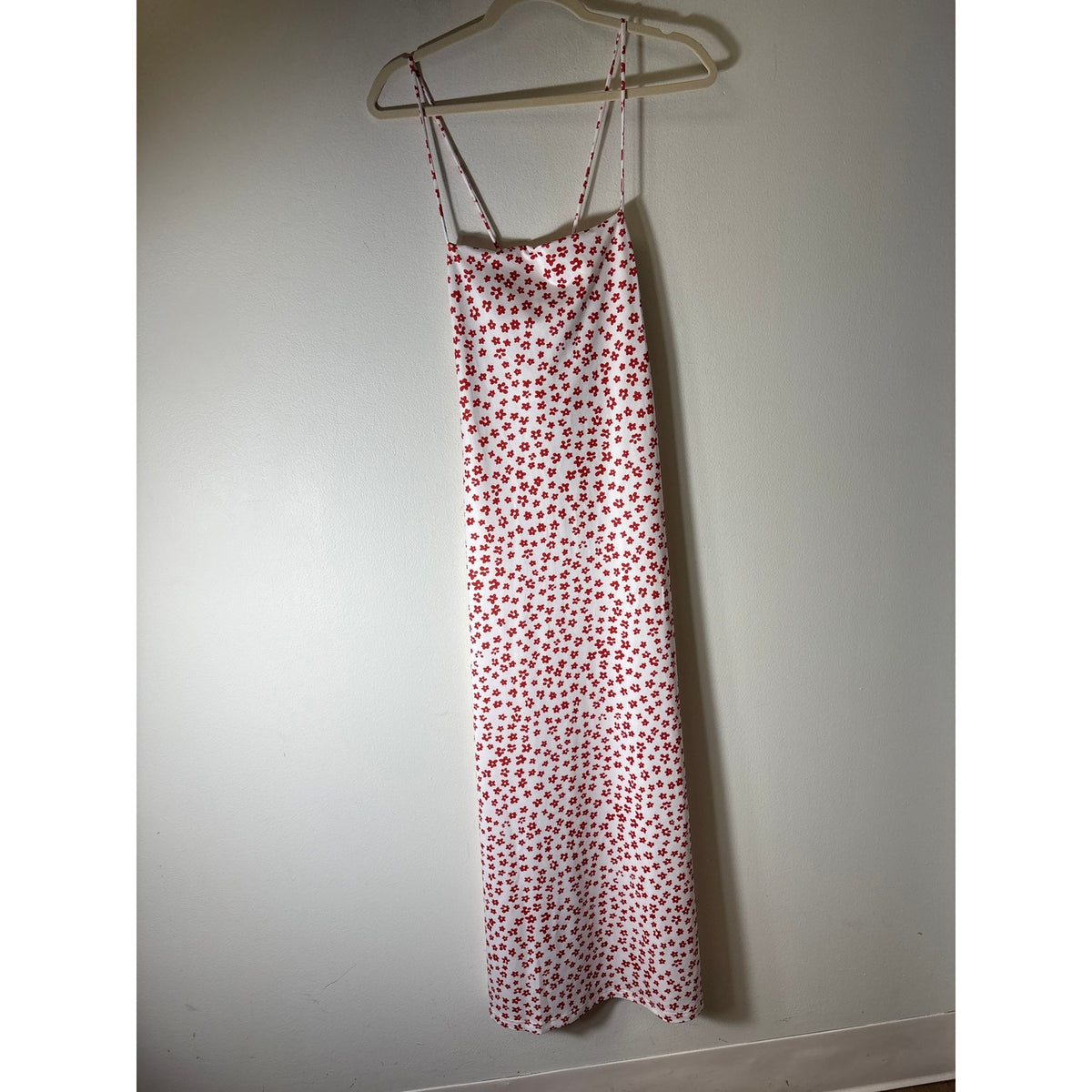 NWT Commense Red And White Floral Maxi Dress Sz XS