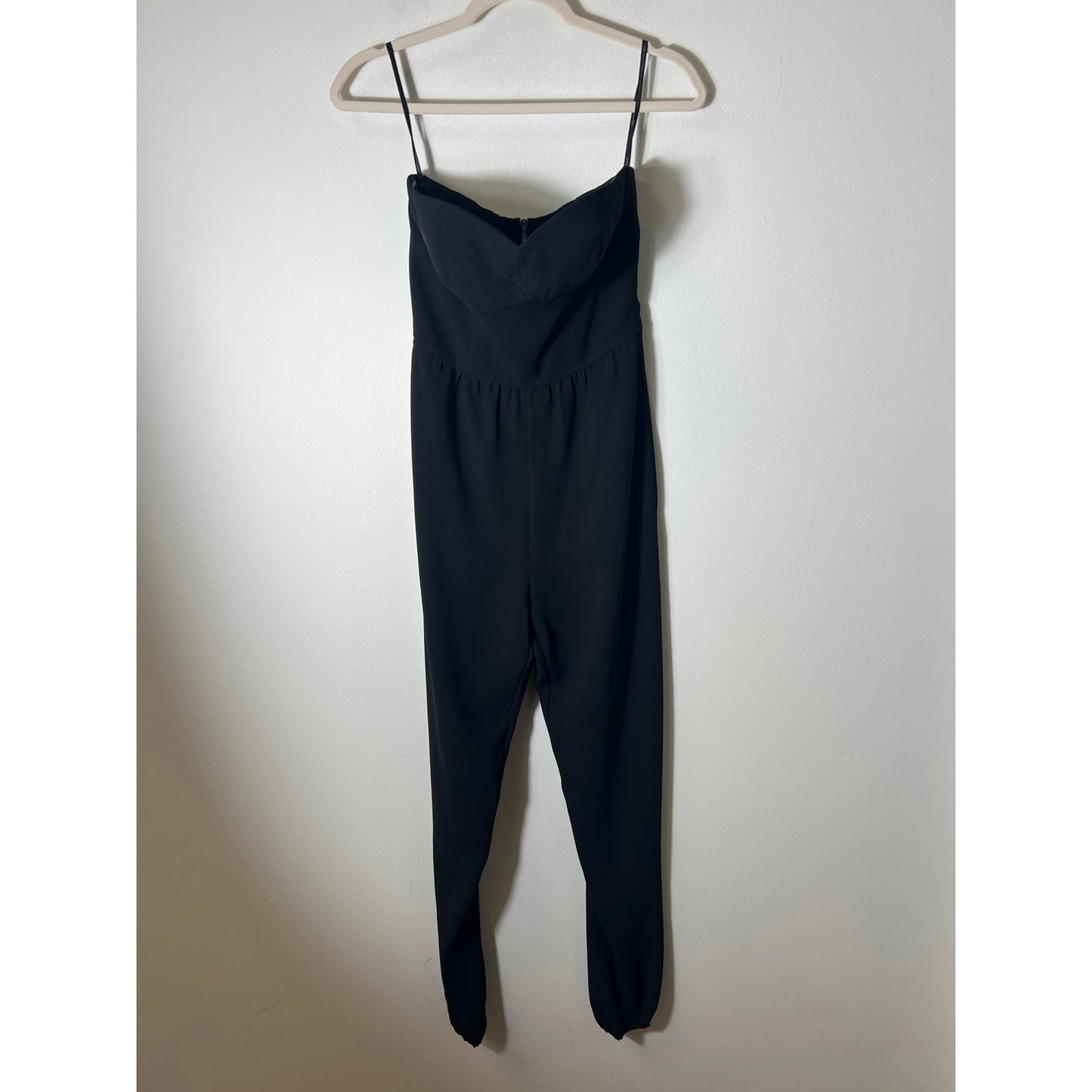 Cynthia Vincent Black Strapless Jumpsuit Sz 2
