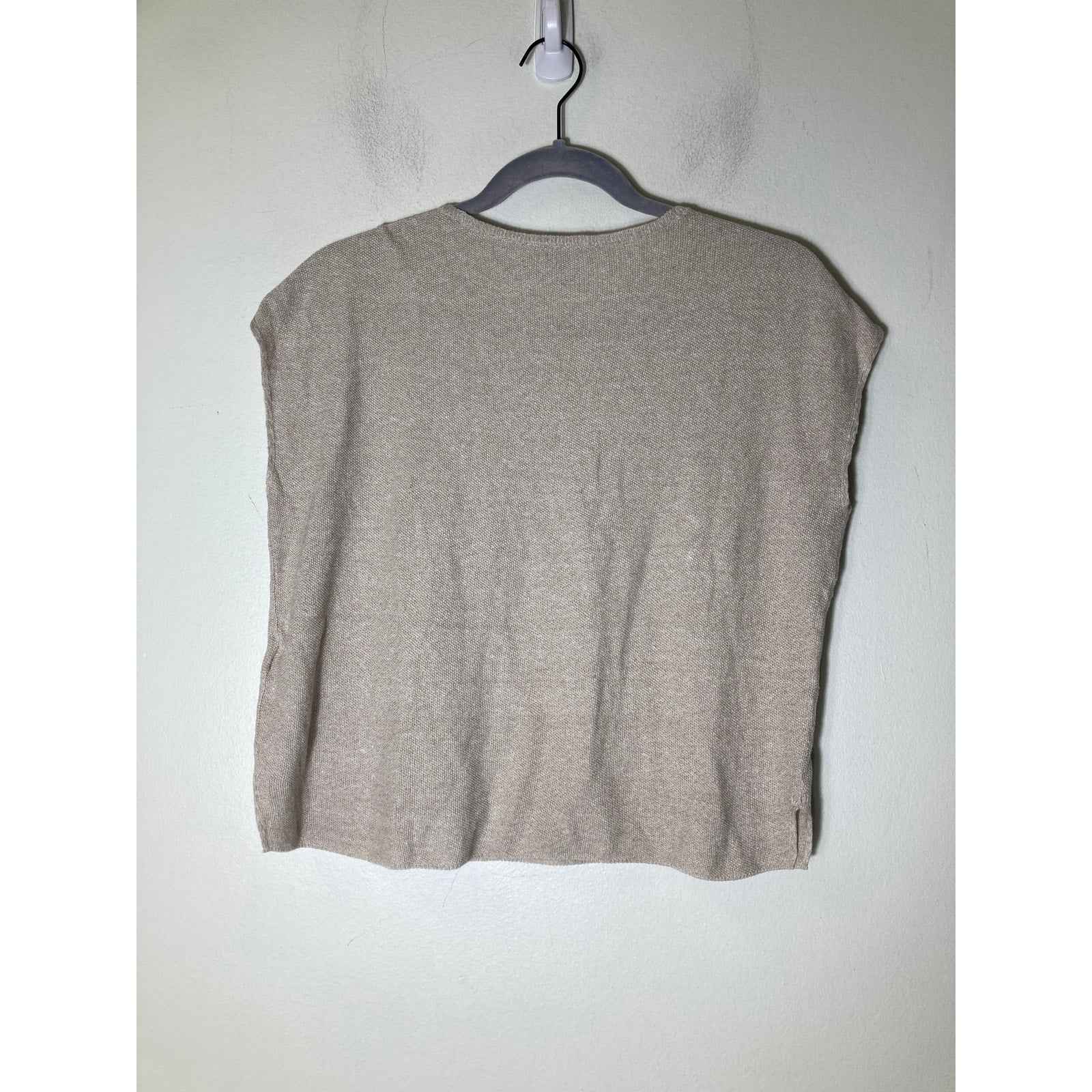 Eileen Fisher Tan Lightweight Pullover Shortsleeve Top Sz XXS