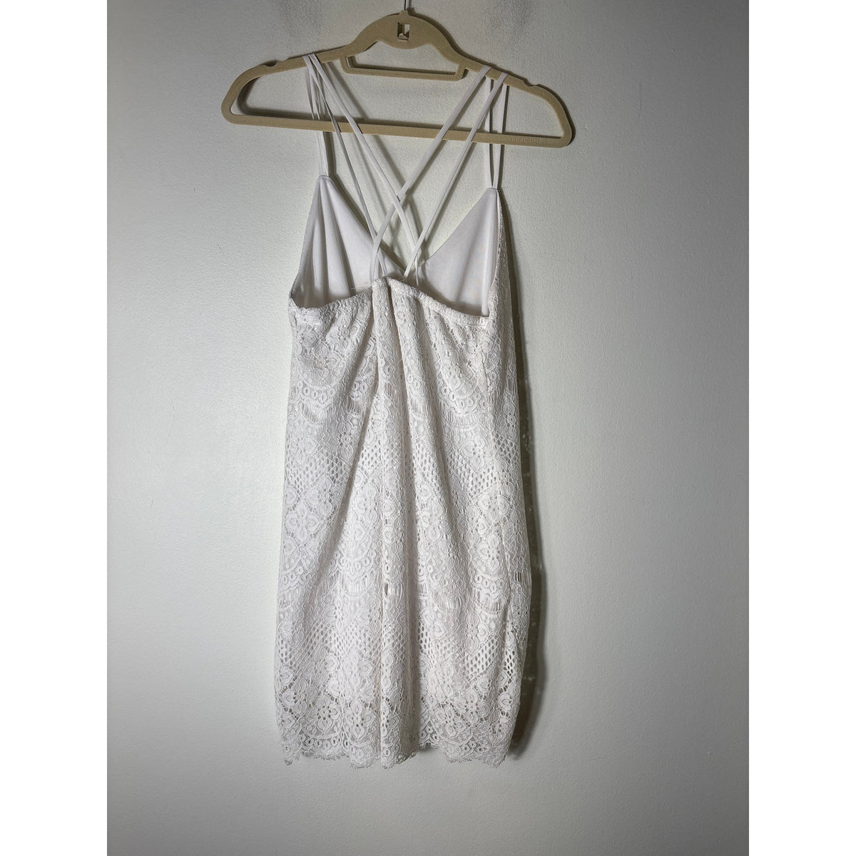 Miami White Lace Mini Dress Sz L