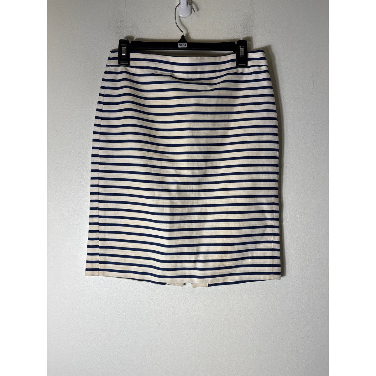 J. Crew Blue and Cream Pencil Skirt Sz 2