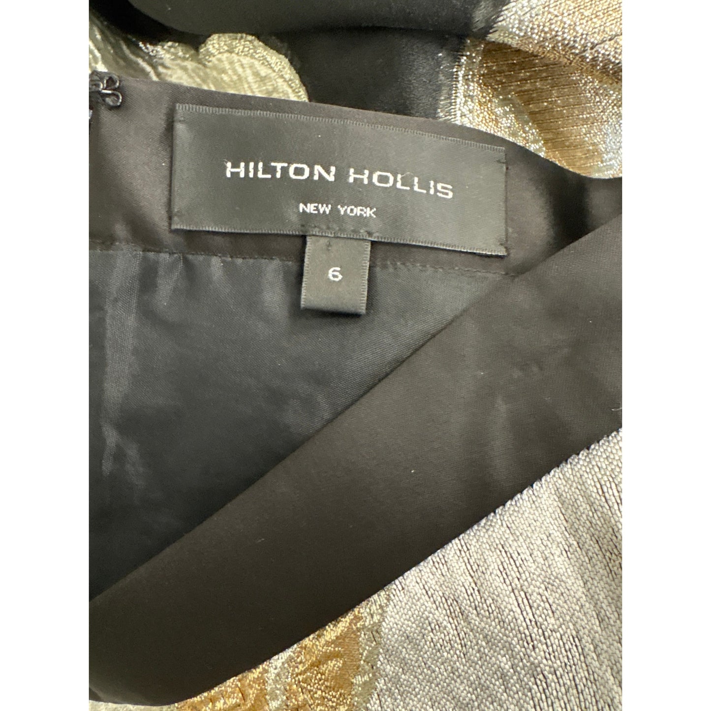 Hilton Hollis Black Silver Gold Floor Lenfth Ball Gown Skirt Sz 6