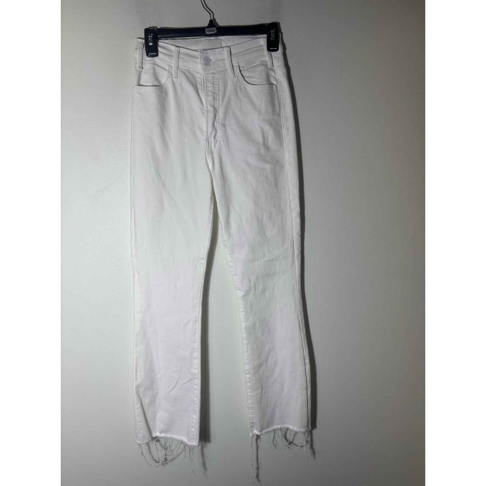 Mother White The Hustler Ankle Fray Sz 27