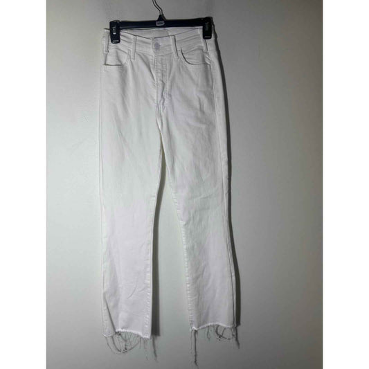 Mother White The Hustler Ankle Fray Sz 27