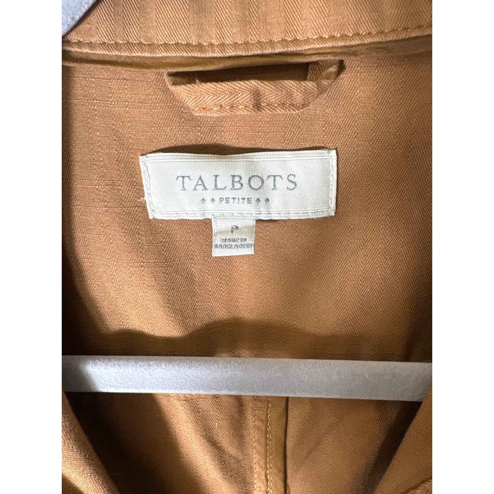 Talbots Caramel Cargo Jacket Sz Petite