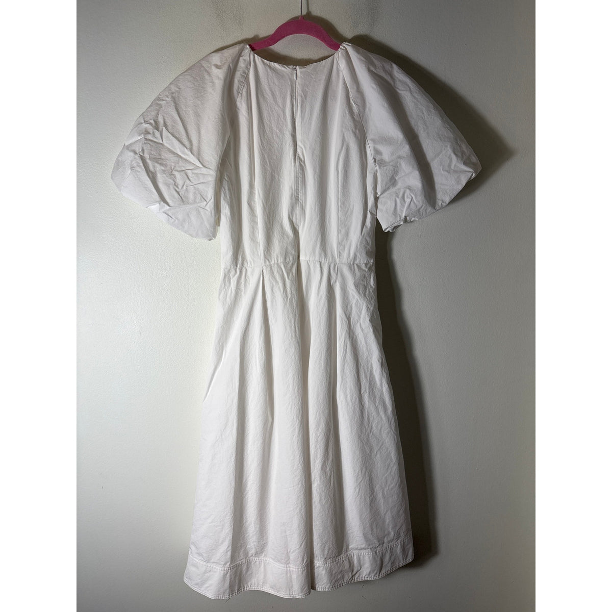 Rebecca Valance Crisp White Short Puff Sleeve A-Line Dress Sz 6