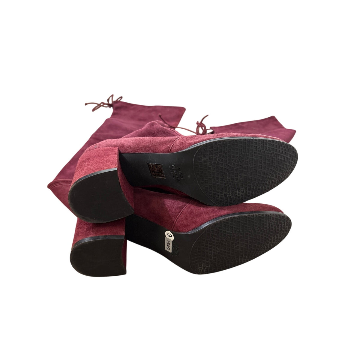 Stuart WEitzman Deep Crimson Suede Pull On Boot Sz 10