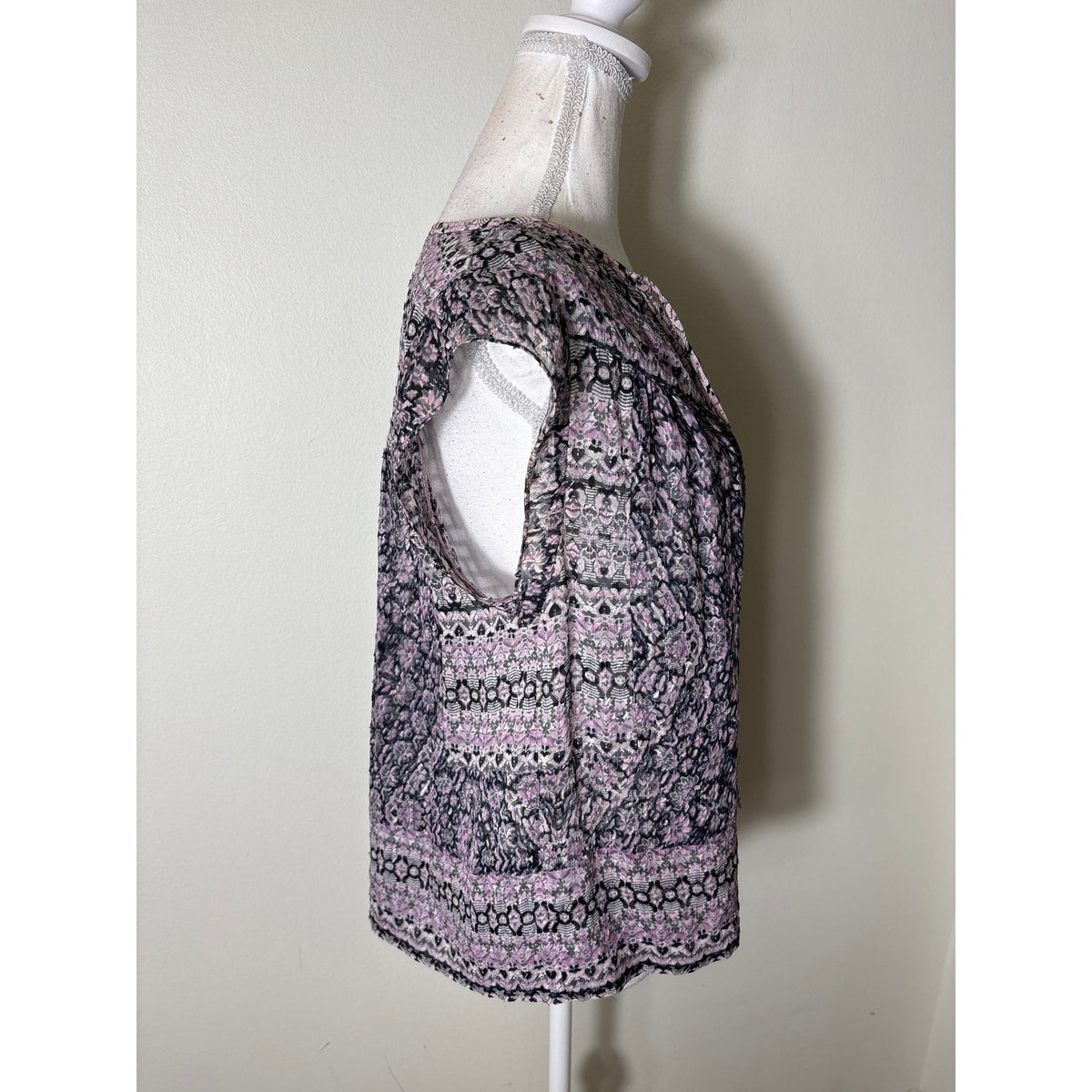 Rebecca Taylor Lavender Cap Sleeve V-Neck Top Sz 2