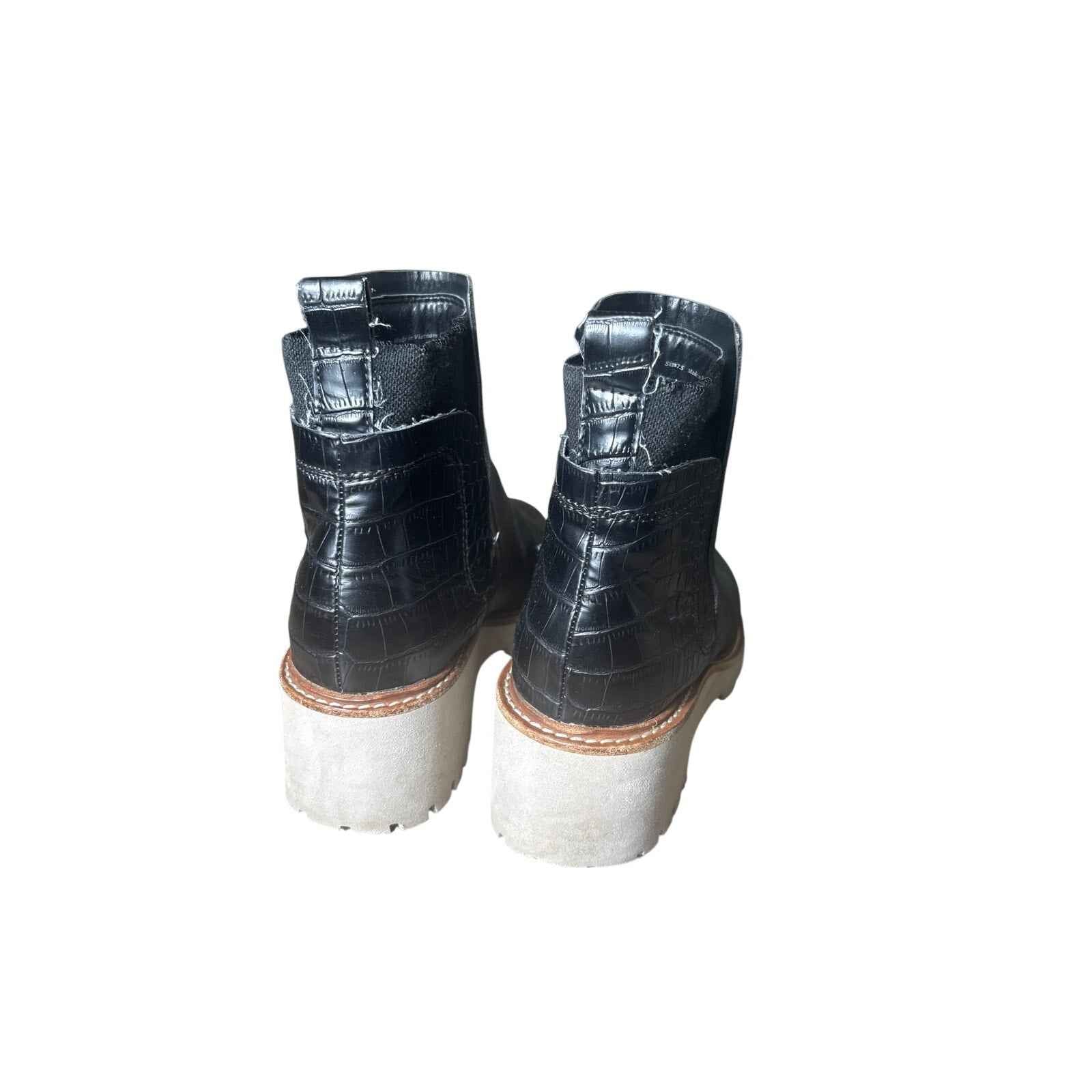 Dolce Vita Black Platform Pull On Ankle Boots Sz 7.5