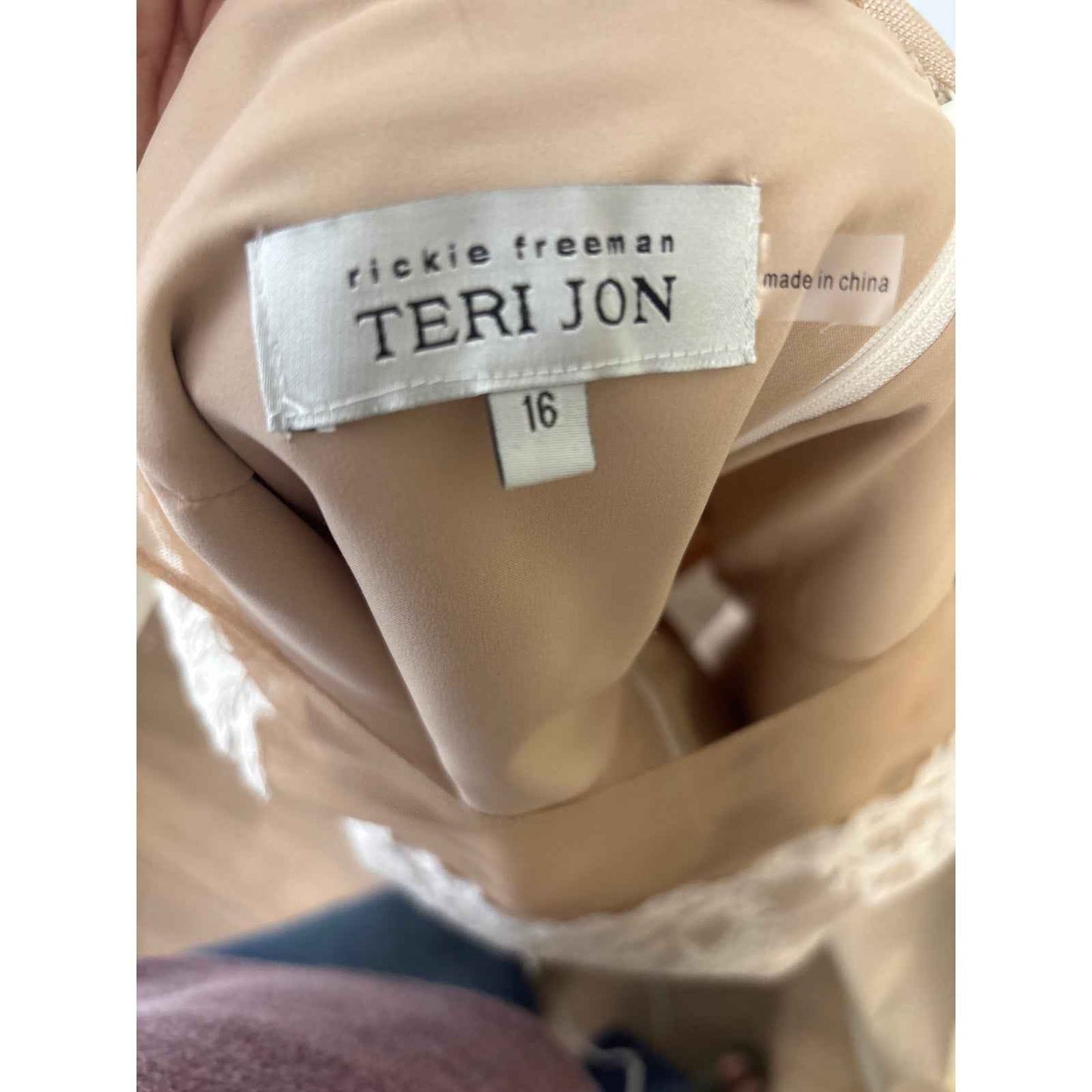 Rickey Freeman Terry Jon Champagne 2 Piece Floor Length Ball Skirt Sz 16