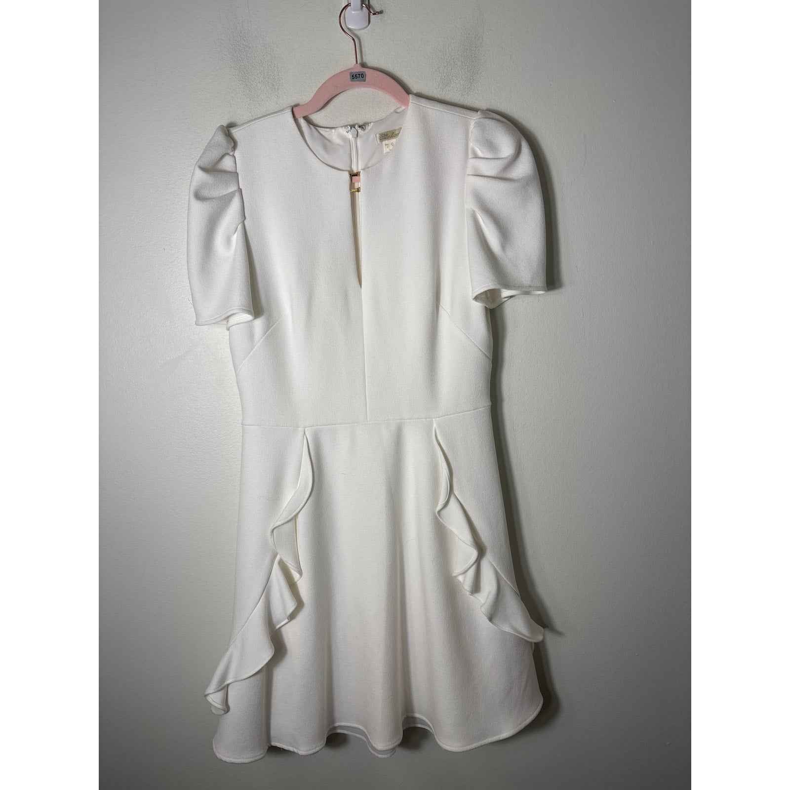 Shoshanna Winter White Short Sleeve Knee Length Dress Sz 6