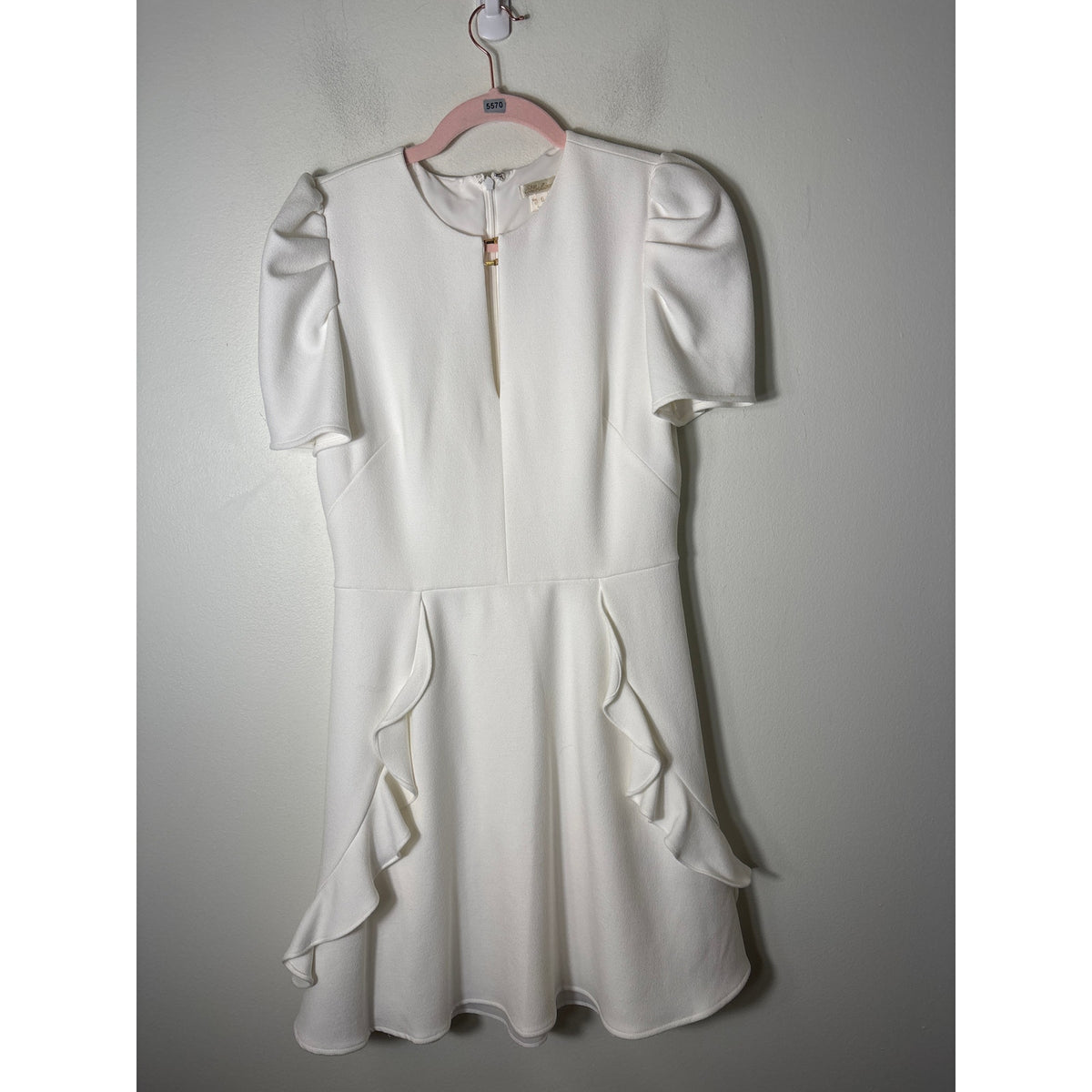 Shoshanna Winter White Short Sleeve Knee Length Dress Sz 6