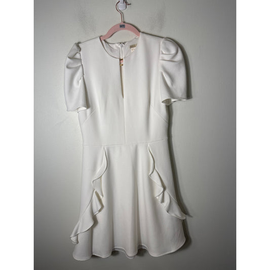 Shoshanna Winter White Short Sleeve Knee Length Dress Sz 6