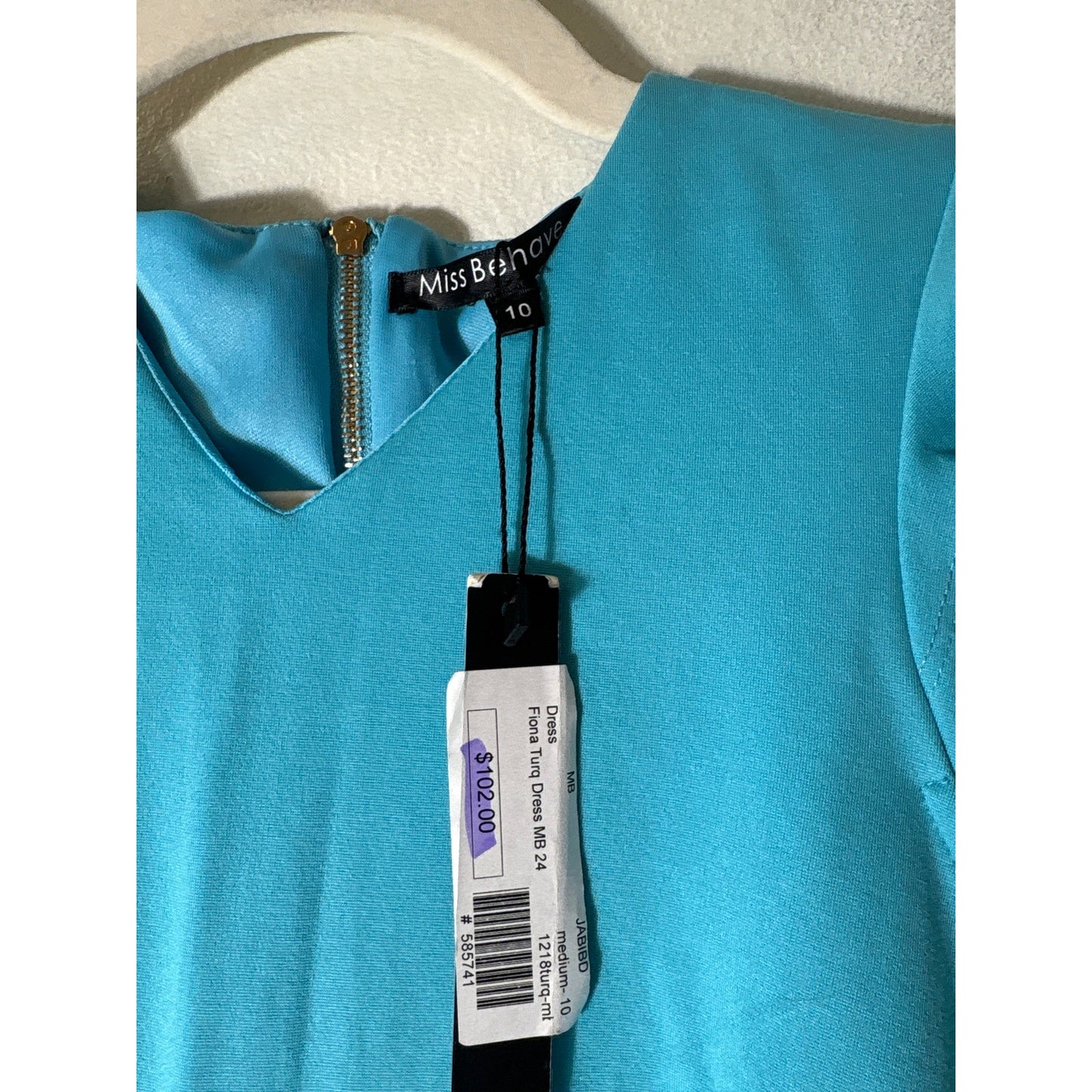 NWT Miss Behave Turquoise "Fiona" Flutter Sleeve Party Dress Sz 10