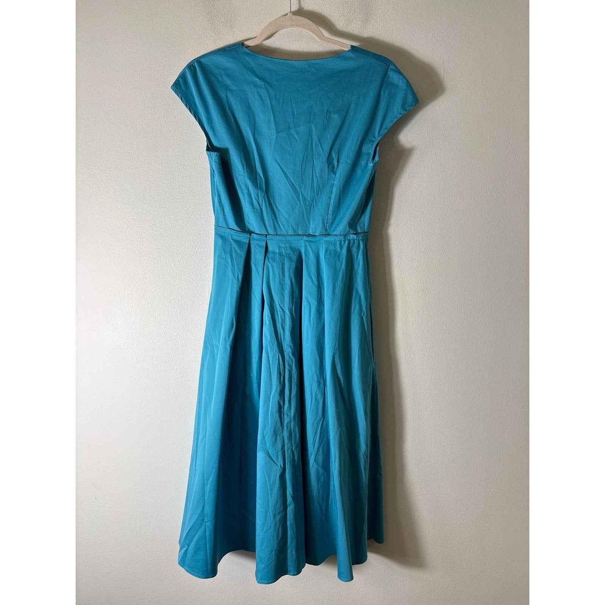 Weekend Max Mara Teal Blue Sleeveless A-Line Midi Dress Sz 2