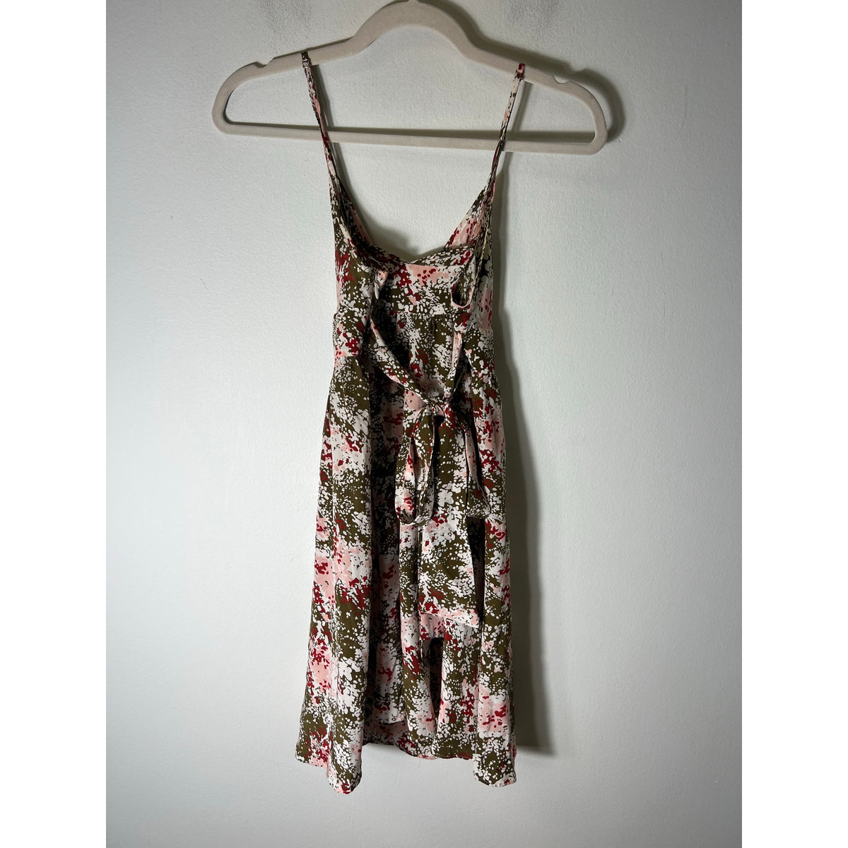 AIX Aramani Exchange Pink & Green Spaghetti Strap Mini Dress Sz 0