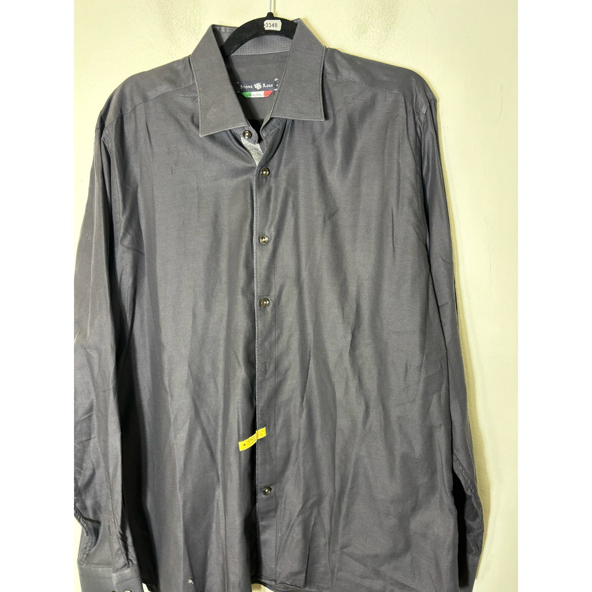 Men's Stone Rose Dark Gray Long Sleeve Cotton Button Down Shirt Sz 5