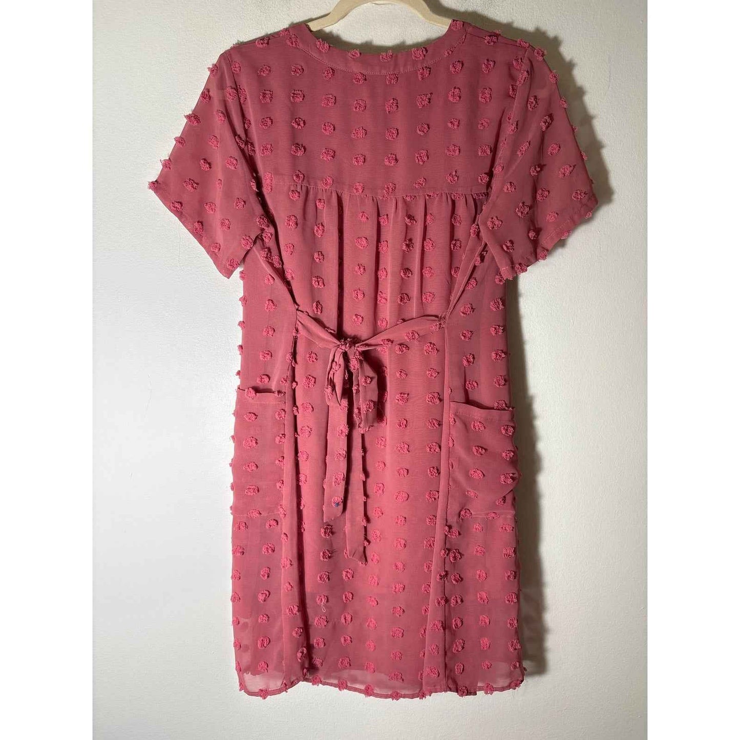 Miholl Mauve Eyelash Polka Dot Babydoll Dress Sz S