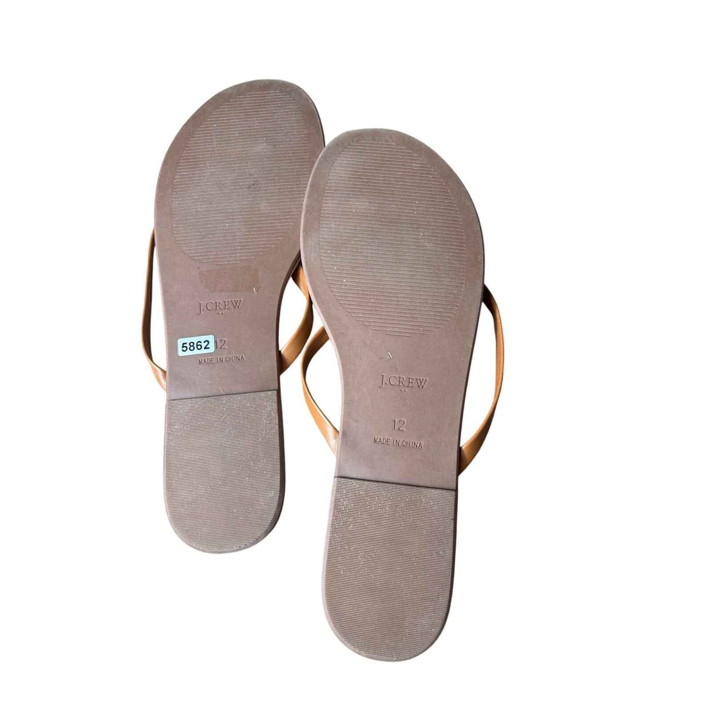 NWOB J. Crew Brown Flip Flops Sz 12