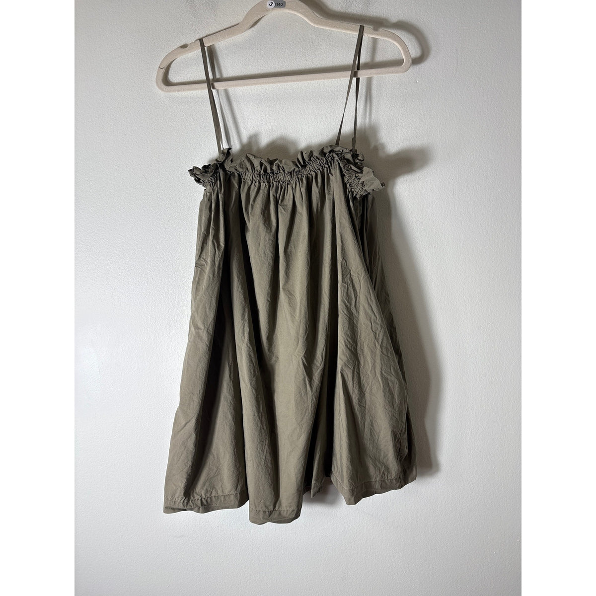 L'Academie Army Green Spaghetti Strap Cotton Top Sz S