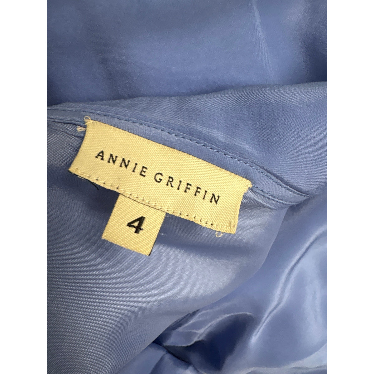 Annie Griffin Periwinkle One Shoulder Layered Ruffle Dress Sz 4