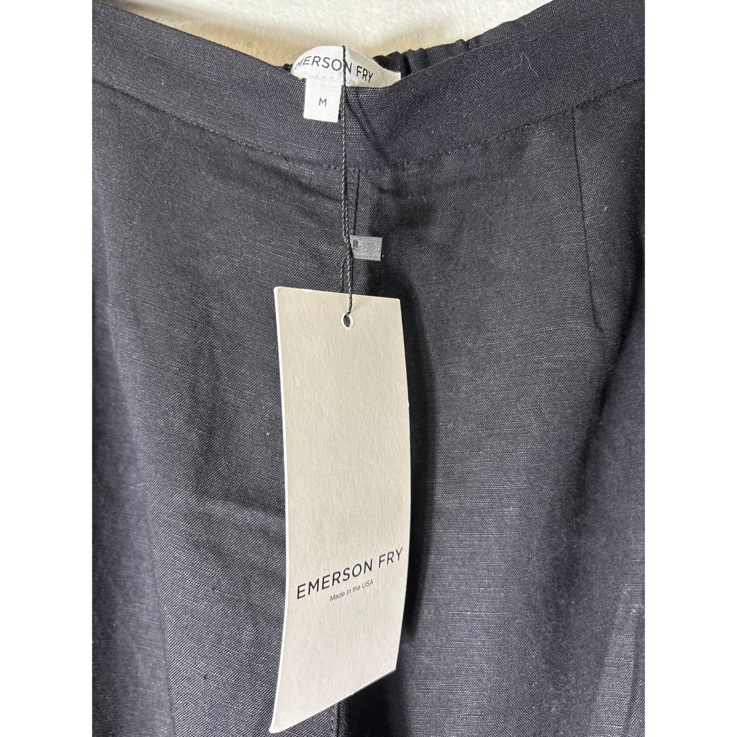 NWT Emerson Fry Black Linen Pants Sz M