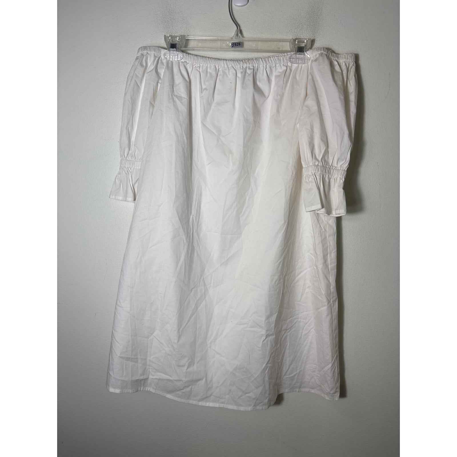 1.STATE White Off the Shoulder Half Sleeve Cotton Mini Dress Sz M