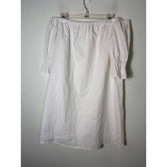 1.STATE White Off the Shoulder Half Sleeve Cotton Mini Dress Sz M