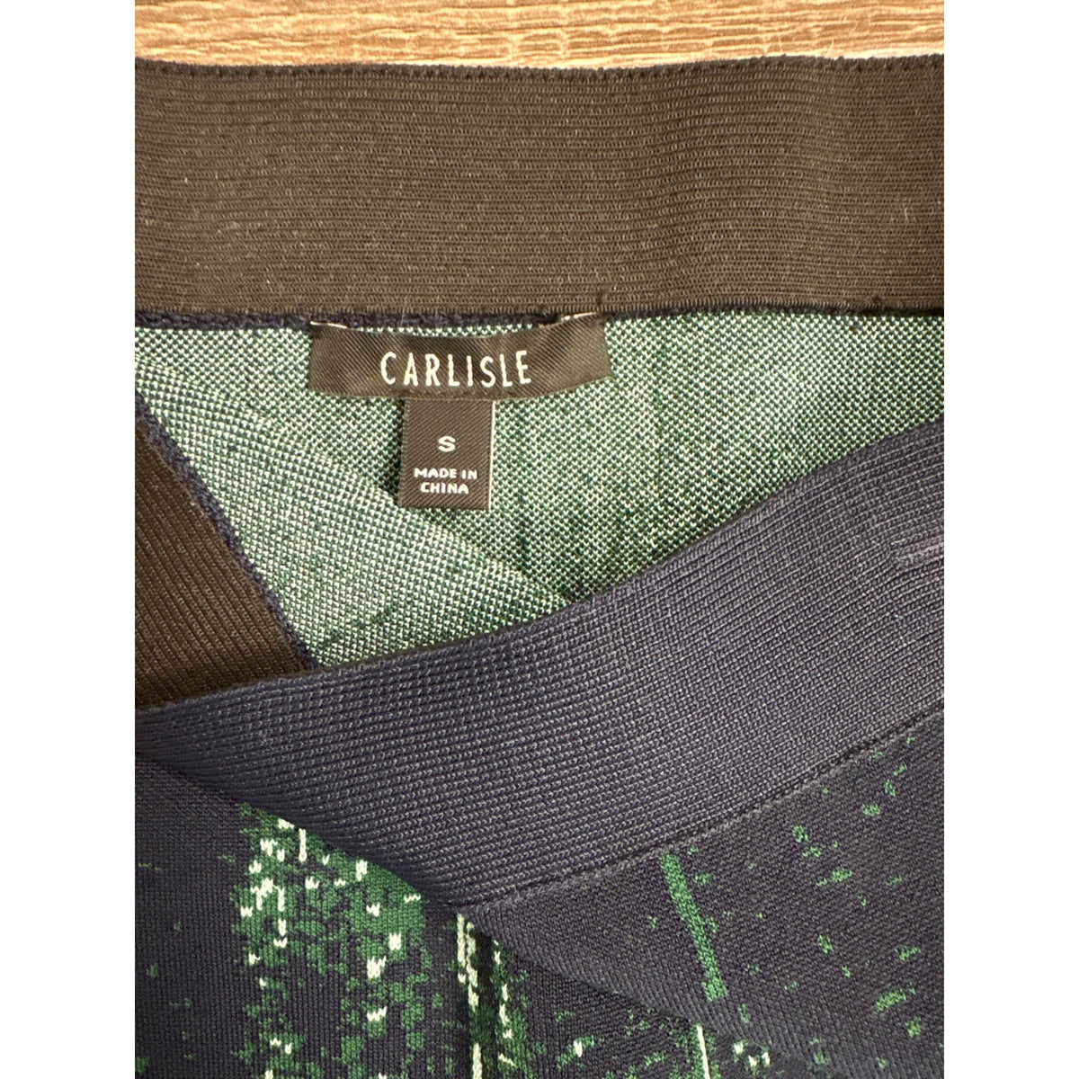Carlisle Navy,Green&Mint Print Knit Pencil SKirt Sz S