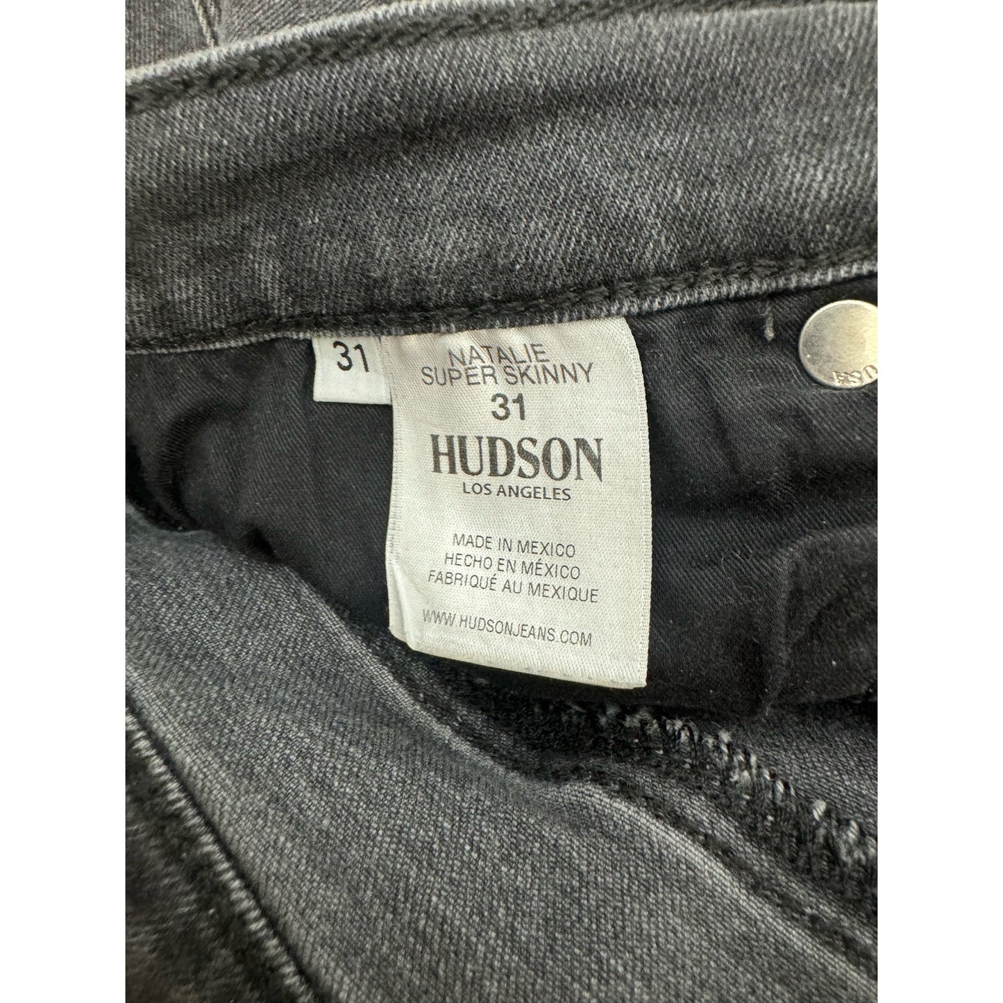 Hudson Gray Natalie Super Skinny Jeans Sz 31