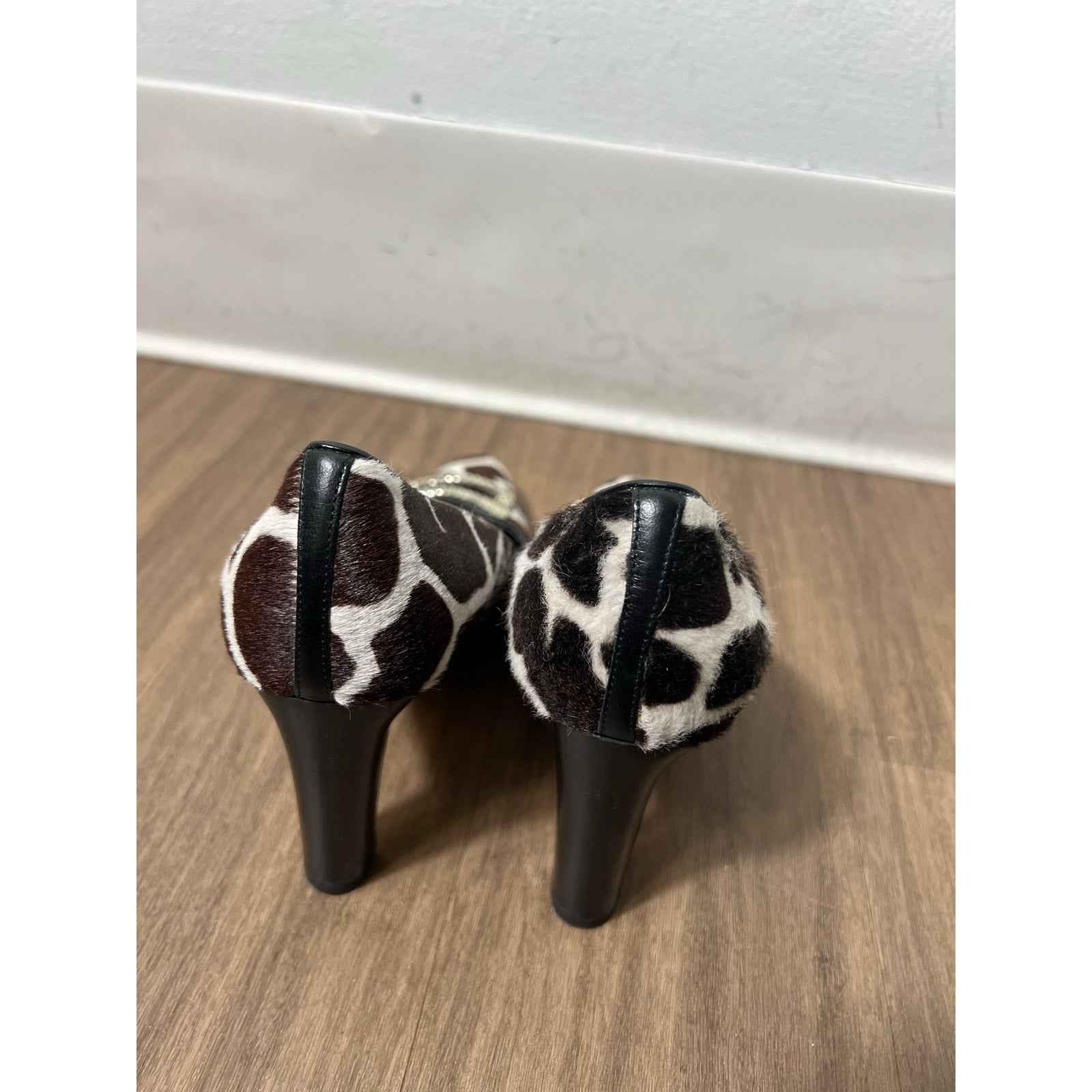 Manolo Blahnik Ponyhair Animal Print Heels Sz 36.5